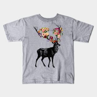 Spring Itself Deer Floral Mother's Day by Tobe Fonseca Kids T-Shirt